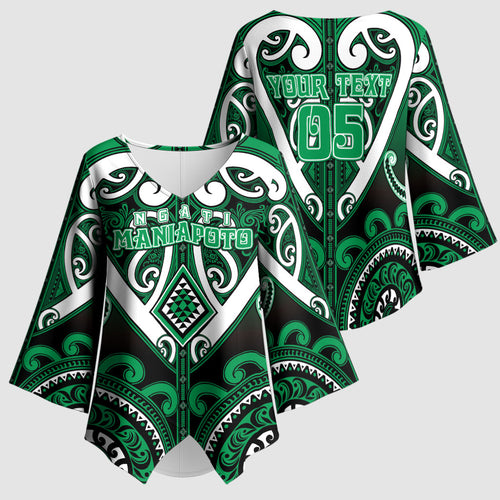 Custom Aotearoa Ngati Maniapoto Kimono Sleeve Blouse Maori Tribal Pattern