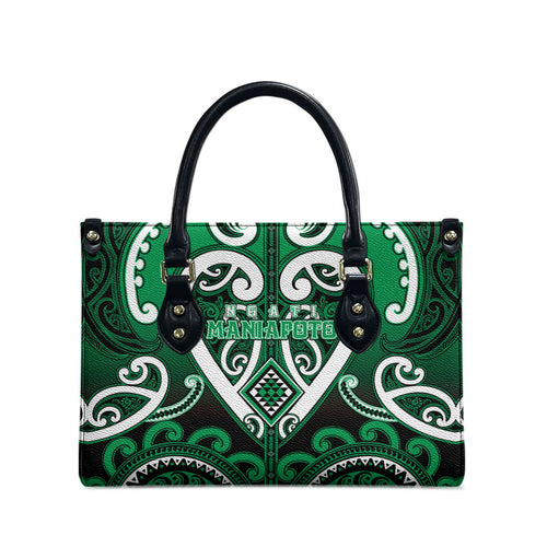 Aotearoa Ngati Maniapoto Leather Bag Maori Tribal Pattern