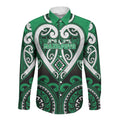 Custom Aotearoa Ngati Maniapoto Long Sleeve Button Shirt Maori Tribal Pattern