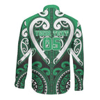 Custom Aotearoa Ngati Maniapoto Long Sleeve Button Shirt Maori Tribal Pattern