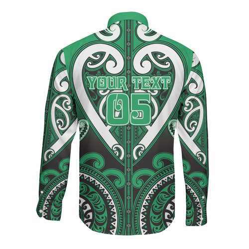 Custom Aotearoa Ngati Maniapoto Long Sleeve Button Shirt Maori Tribal Pattern