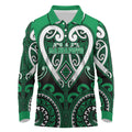 Custom Aotearoa Ngati Maniapoto Long Sleeve Polo Shirt Maori Tribal Pattern