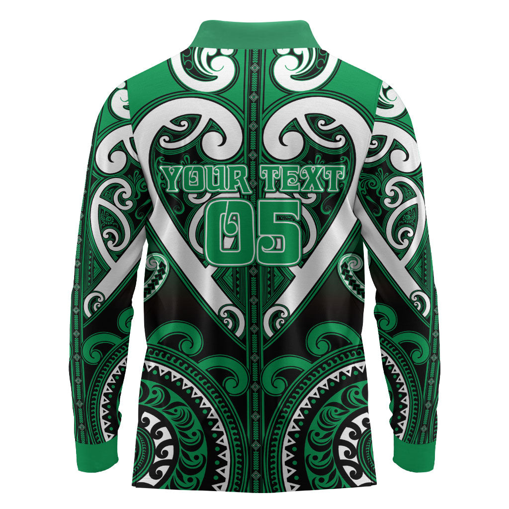 Custom Aotearoa Ngati Maniapoto Long Sleeve Polo Shirt Maori Tribal Pattern