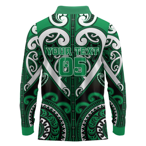 Custom Aotearoa Ngati Maniapoto Long Sleeve Polo Shirt Maori Tribal Pattern