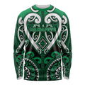 Custom Aotearoa Ngati Maniapoto Long Sleeve Shirt Maori Tribal Pattern