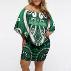 Custom Aotearoa Ngati Maniapoto Off Shoulder Short Dress Maori Tribal Pattern