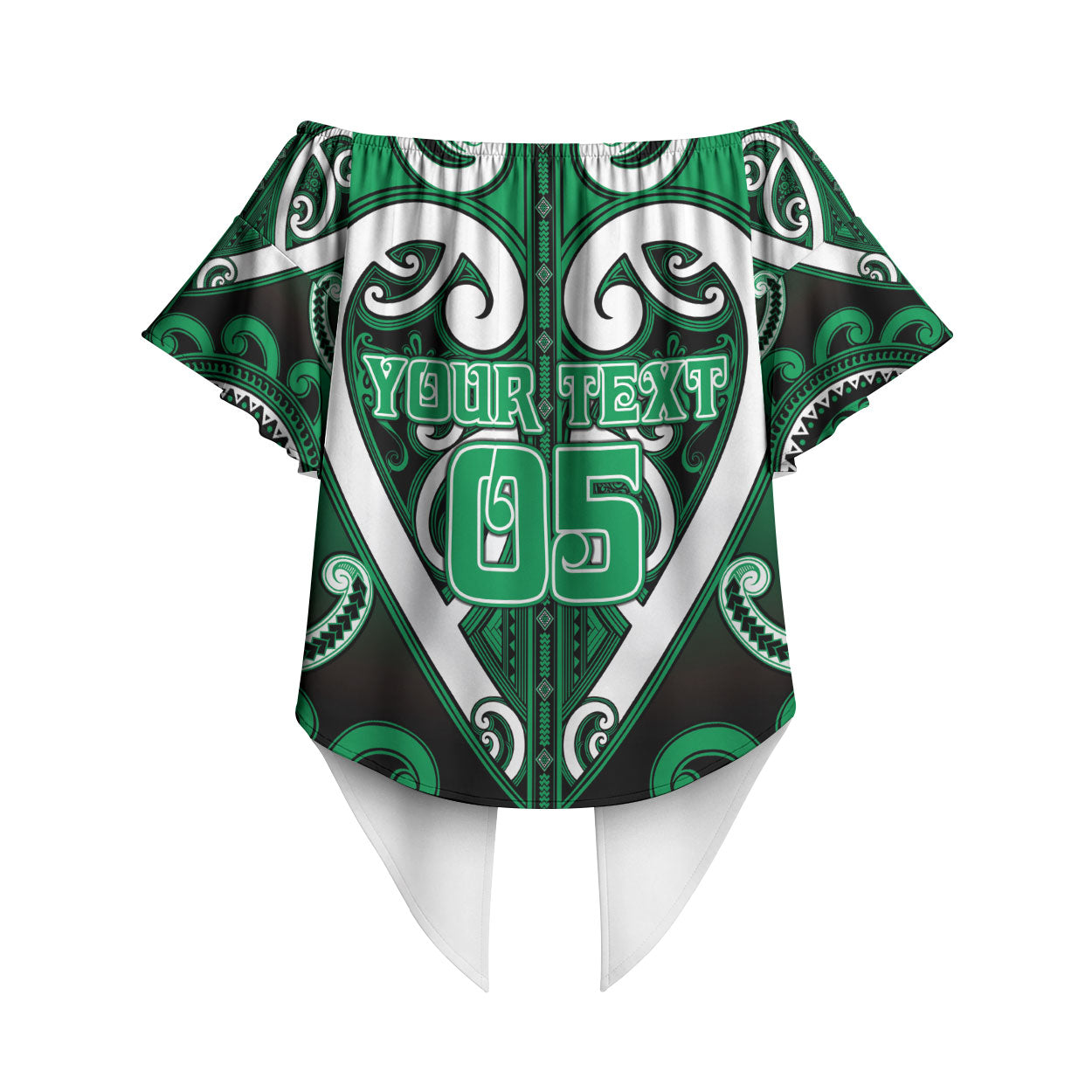Custom Aotearoa Ngati Maniapoto Off Shoulder Wrap Waist Top Maori Tribal Pattern