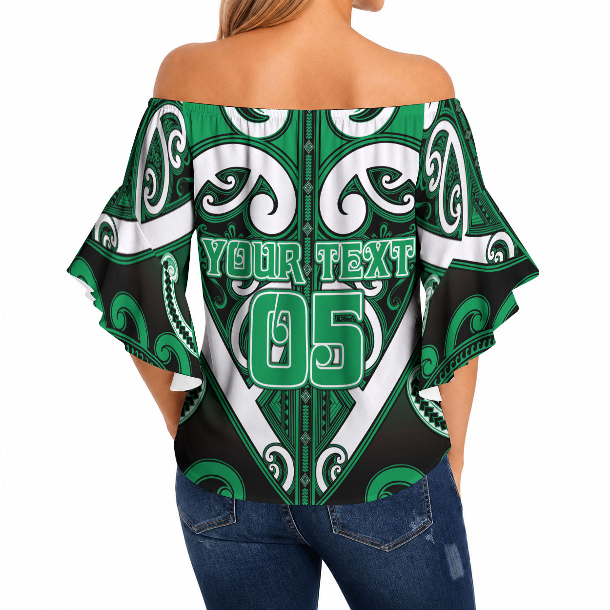 Custom Aotearoa Ngati Maniapoto Off Shoulder Wrap Waist Top Maori Tribal Pattern