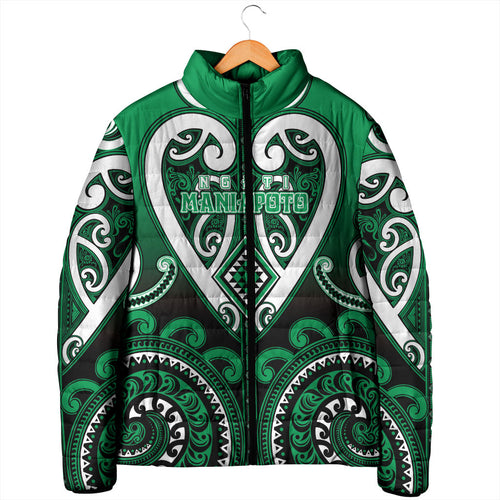 Custom Aotearoa Ngati Maniapoto Padded Jacket Maori Tribal Pattern