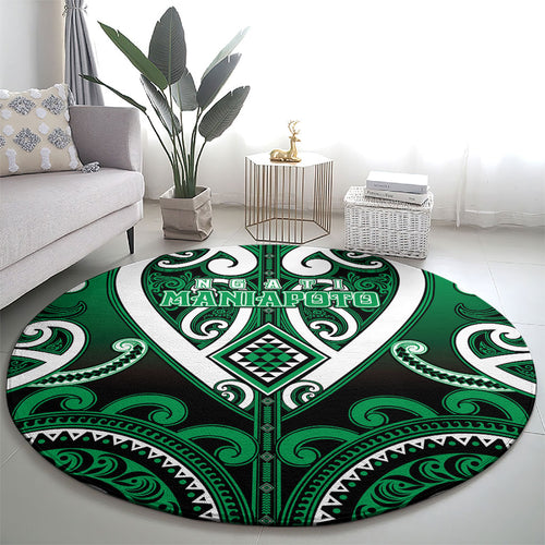 Aotearoa Ngati Maniapoto Round Carpet Maori Tribal Pattern
