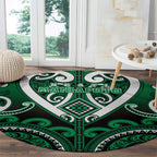 Aotearoa Ngati Maniapoto Round Carpet Maori Tribal Pattern