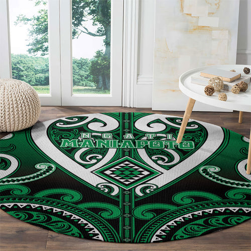 Aotearoa Ngati Maniapoto Round Carpet Maori Tribal Pattern