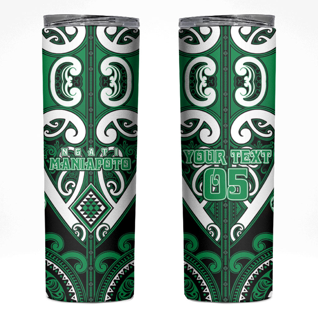 Custom Aotearoa Ngati Maniapoto Skinny Tumbler Maori Tribal Pattern