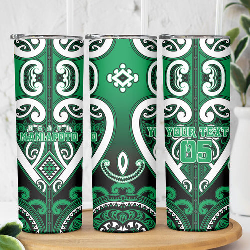 Custom Aotearoa Ngati Maniapoto Skinny Tumbler Maori Tribal Pattern