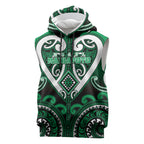Custom Aotearoa Ngati Maniapoto Sleeveless Hoodie Maori Tribal Pattern