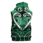 Custom Aotearoa Ngati Maniapoto Sleeveless Hoodie Maori Tribal Pattern