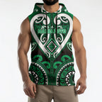 Custom Aotearoa Ngati Maniapoto Sleeveless Hoodie Maori Tribal Pattern