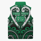 Custom Aotearoa Ngati Maniapoto Sleeveless Puffer Jacket Maori Tribal Pattern