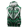 Custom Aotearoa Ngati Maniapoto Sleeveless Zip Hoodie Maori Tribal Pattern