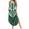Custom Aotearoa Ngati Maniapoto Summer Maxi Dress Maori Tribal Pattern