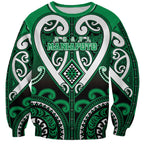 Custom Aotearoa Ngati Maniapoto Sweatshirt Maori Tribal Pattern