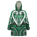 Custom Aotearoa Ngati Maniapoto Wearable Blanket Hoodie Maori Tribal Pattern