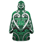 Custom Aotearoa Ngati Maniapoto Wearable Blanket Hoodie Maori Tribal Pattern