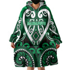Custom Aotearoa Ngati Maniapoto Wearable Blanket Hoodie Maori Tribal Pattern