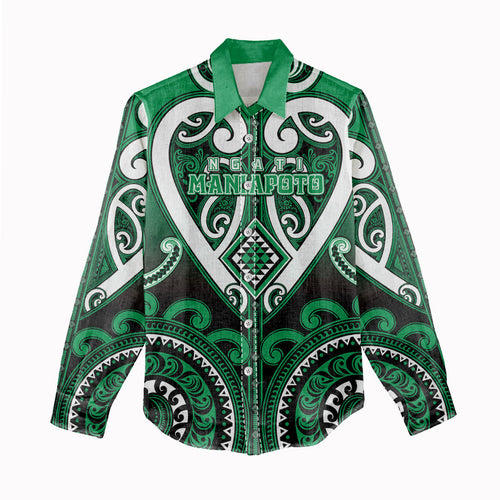 Custom Aotearoa Ngati Maniapoto Women Casual Shirt Maori Tribal Pattern