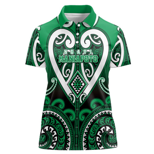 Custom Aotearoa Ngati Maniapoto Women Polo Shirt Maori Tribal Pattern
