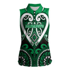 Custom Aotearoa Ngati Maniapoto Women Sleeveless Polo Shirt Maori Tribal Pattern