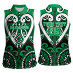 Custom Aotearoa Ngati Maniapoto Women Sleeveless Polo Shirt Maori Tribal Pattern