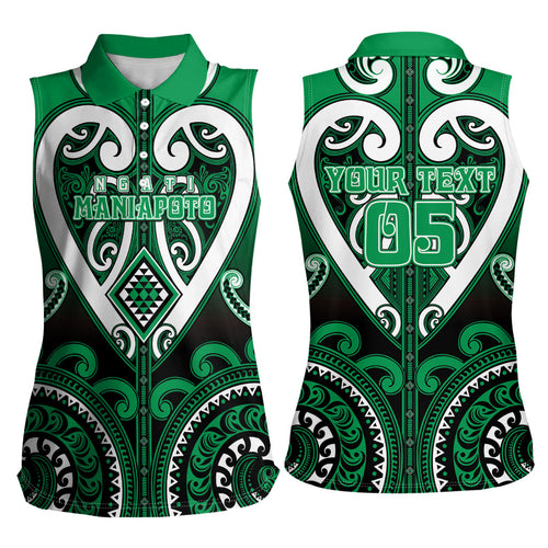 Custom Aotearoa Ngati Maniapoto Women Sleeveless Polo Shirt Maori Tribal Pattern