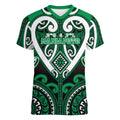 Custom Aotearoa Ngati Maniapoto Women V-Neck T-Shirt Maori Tribal Pattern