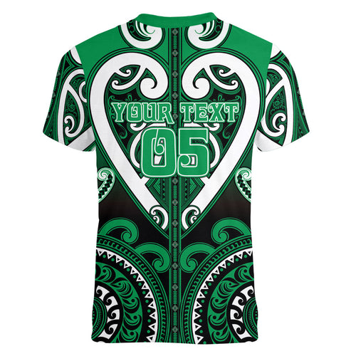 Custom Aotearoa Ngati Maniapoto Women V-Neck T-Shirt Maori Tribal Pattern
