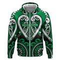Custom Aotearoa Ngati Maniapoto Zip Hoodie Maori Tribal Pattern
