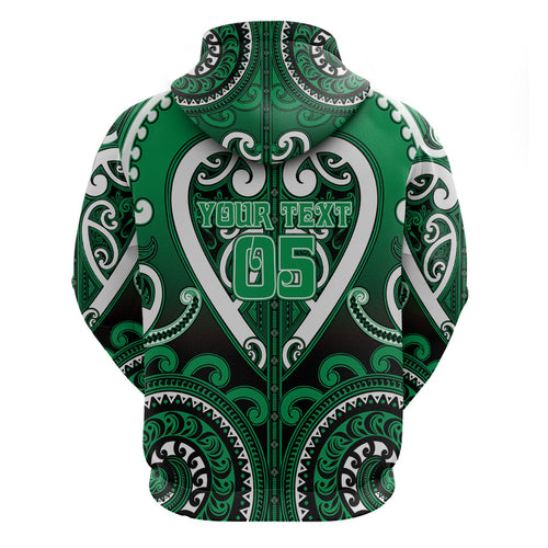 Custom Aotearoa Ngati Maniapoto Zip Hoodie Maori Tribal Pattern