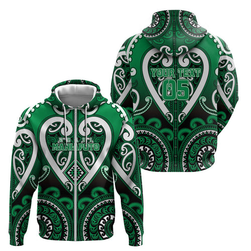 Custom Aotearoa Ngati Maniapoto Zip Hoodie Maori Tribal Pattern