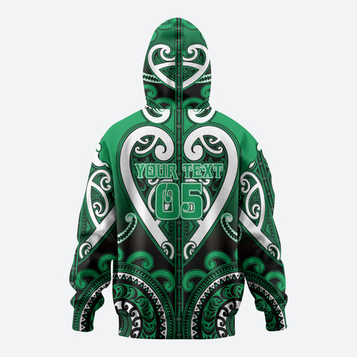 Custom Aotearoa Ngati Maniapoto Zip Hoodie Maori Tribal Pattern