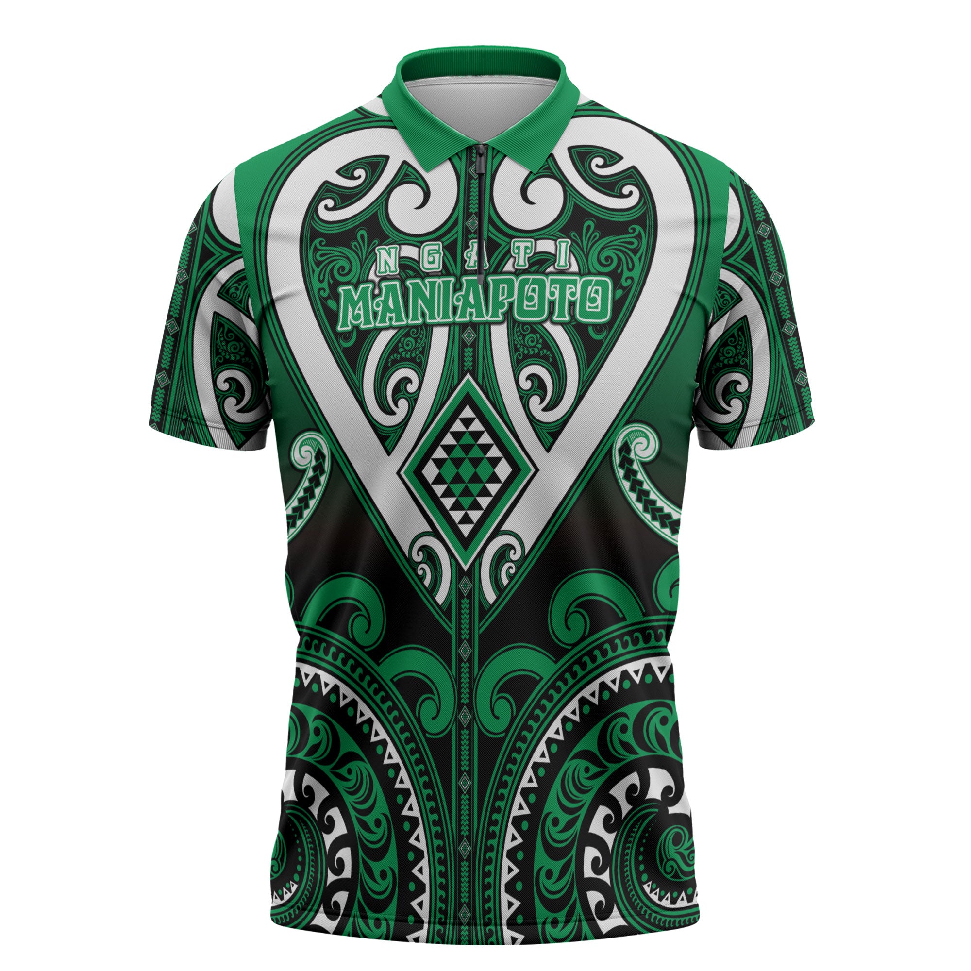 Custom Aotearoa Ngati Maniapoto Zipper Polo Shirt Maori Tribal Pattern