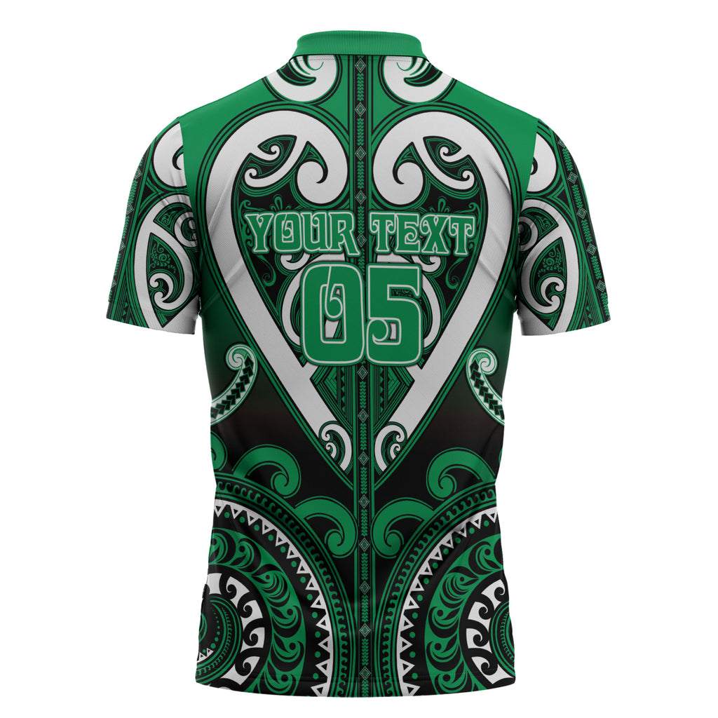 Custom Aotearoa Ngati Maniapoto Zipper Polo Shirt Maori Tribal Pattern