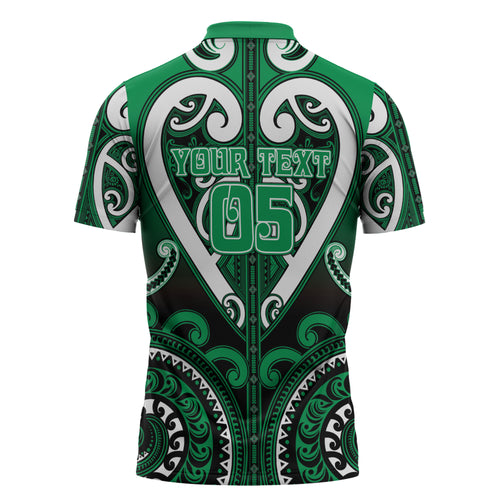 Custom Aotearoa Ngati Maniapoto Zipper Polo Shirt Maori Tribal Pattern