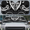 Aotearoa Ngati Raukawa Auto Sun Shade Maori Tribal Pattern