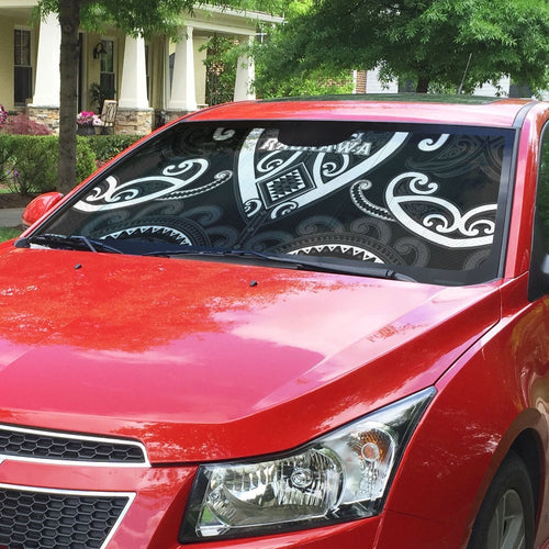 Aotearoa Ngati Raukawa Auto Sun Shade Maori Tribal Pattern