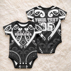 Custom Aotearoa Ngati Raukawa Baby Onesie Maori Tribal Pattern