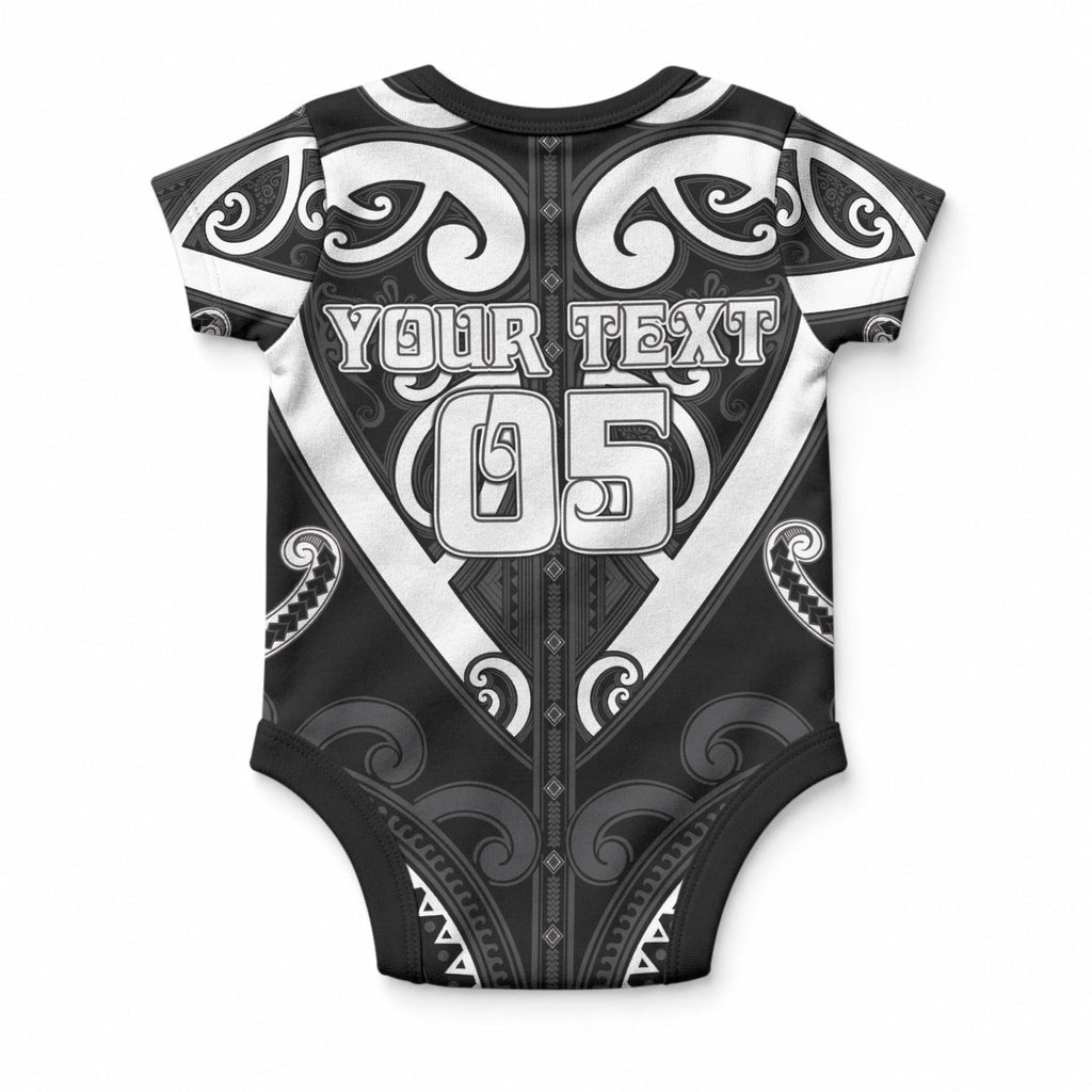 Custom Aotearoa Ngati Raukawa Baby Onesie Maori Tribal Pattern