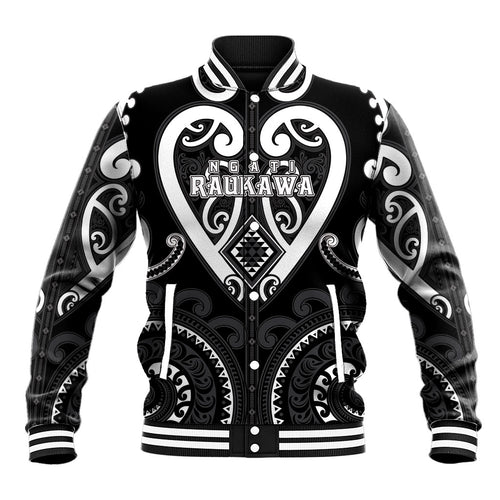Custom Aotearoa Ngati Raukawa Baseball Jacket Maori Tribal Pattern