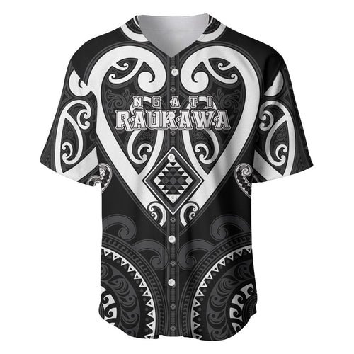 Custom Aotearoa Ngati Raukawa Baseball Jersey Maori Tribal Pattern