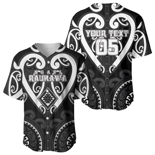Custom Aotearoa Ngati Raukawa Baseball Jersey Maori Tribal Pattern