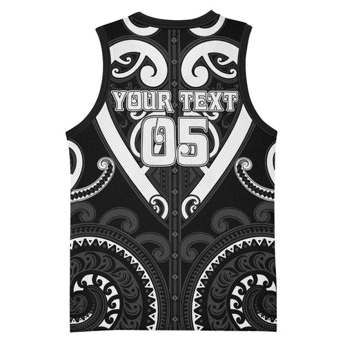 Custom Aotearoa Ngati Raukawa Basketball Jersey Maori Tribal Pattern